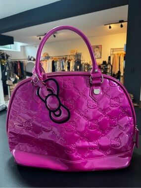 NWOT - Hello Kitty Bright Pink Patent Tote with Zip Pocket